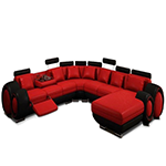 Bonded Sofa with Built-in Footrests