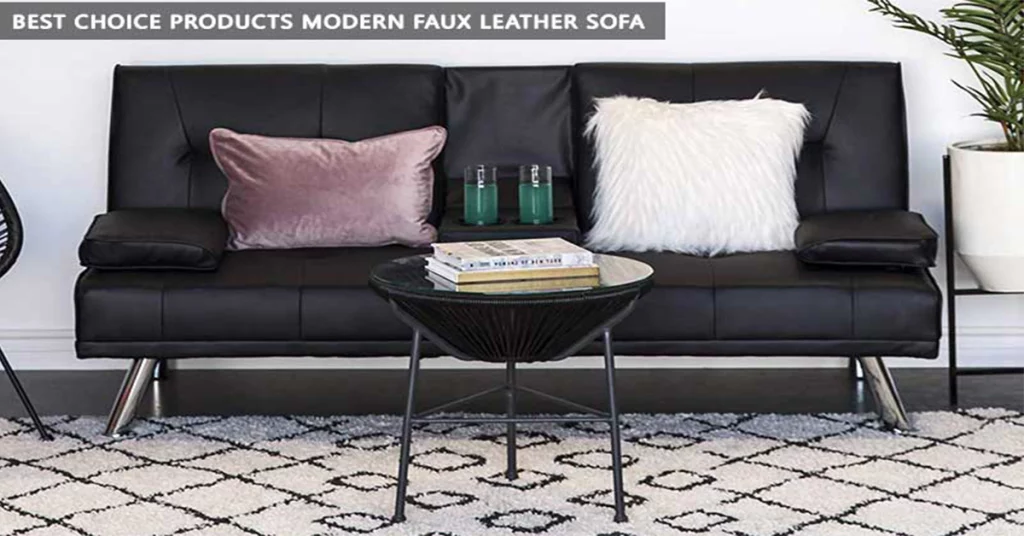 Best Choice Products Modern Faux Leather Sofa