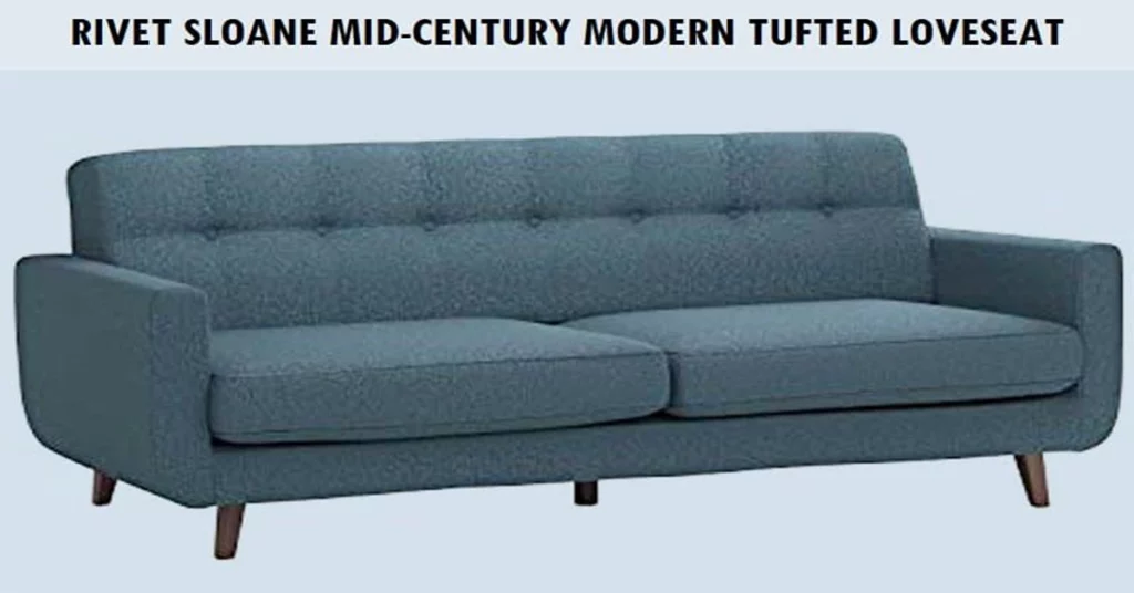 Rivet Sloane Mid-Century Modern Tufted Loveseat Sofa Couch