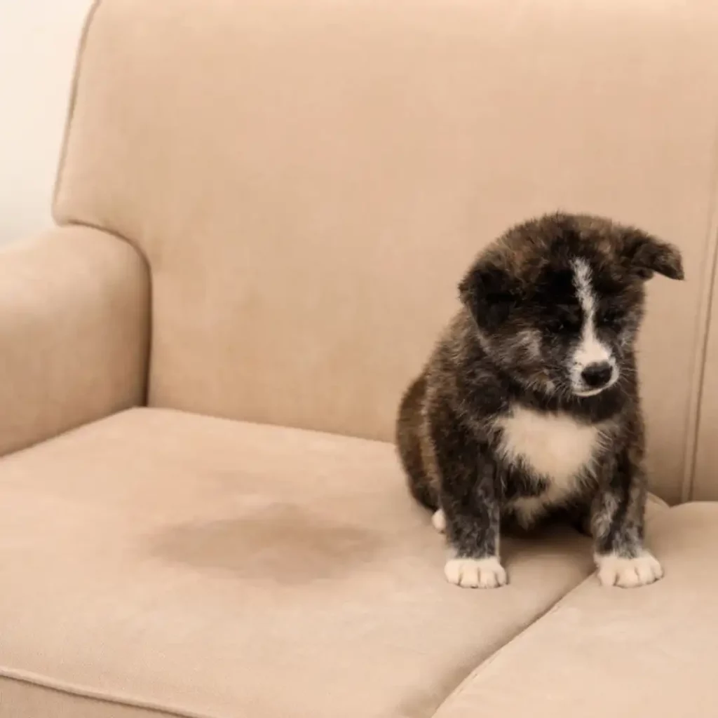 dogs pee on sofa