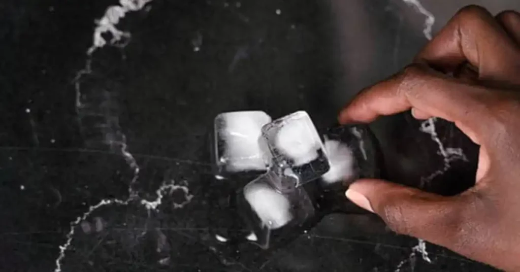 using ice cubes on the carpet