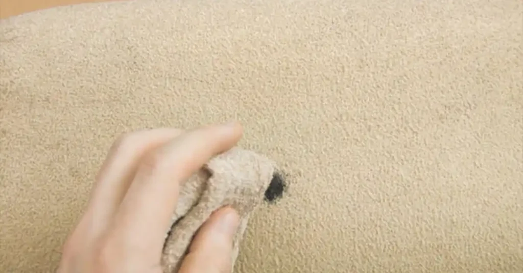 ink stains on a sofa