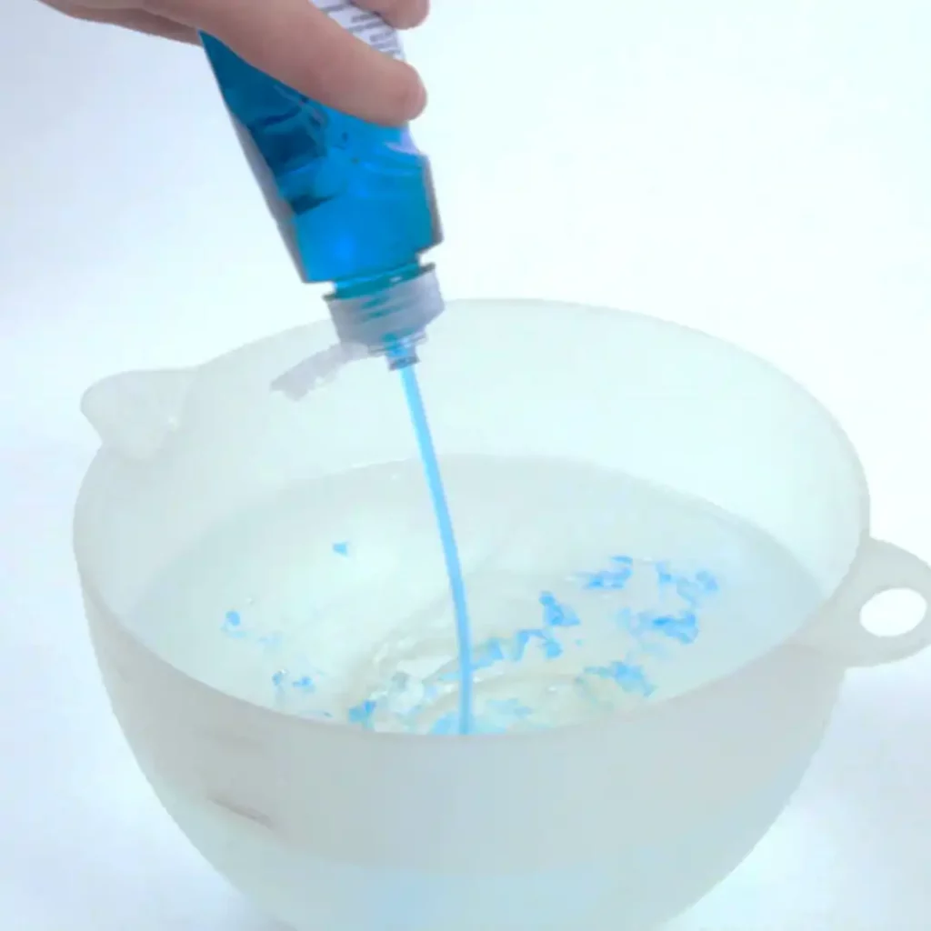 mixing mild detergent with warm water