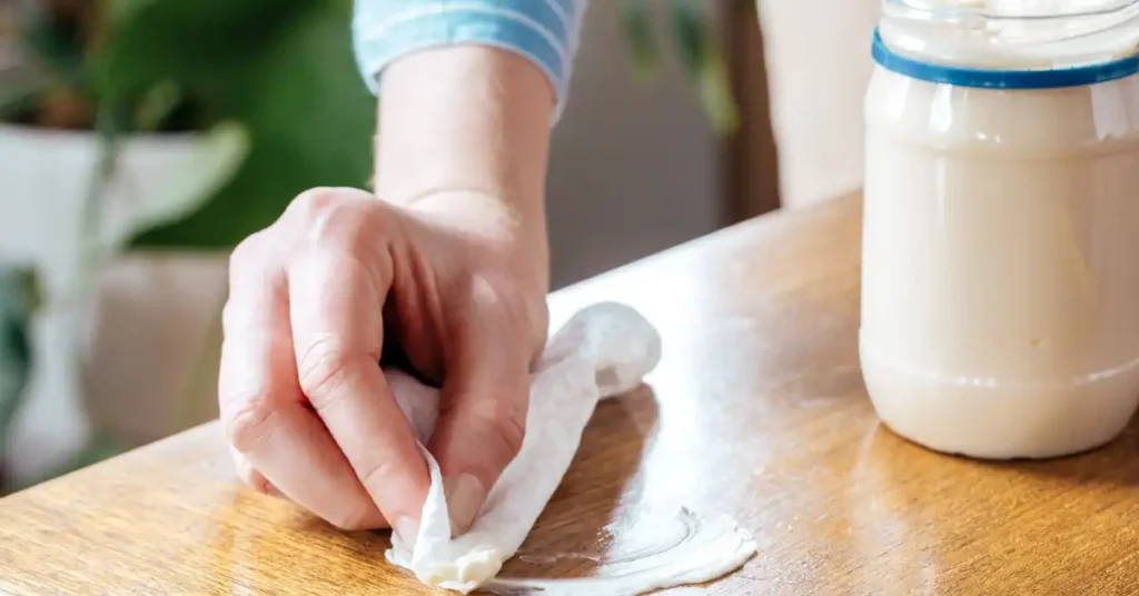 remove glue from a table using mayonnaise