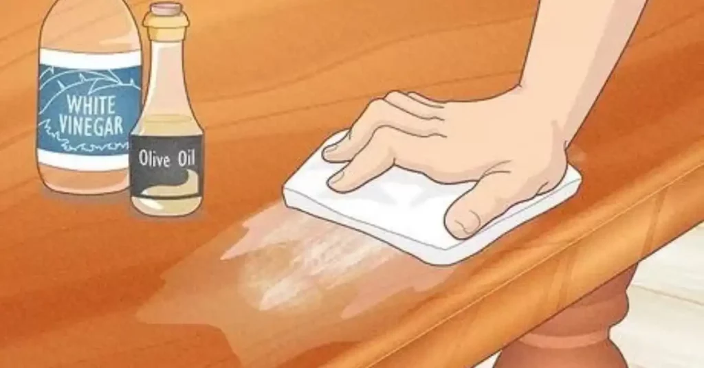 use white vinegar and olive oil on heat stain