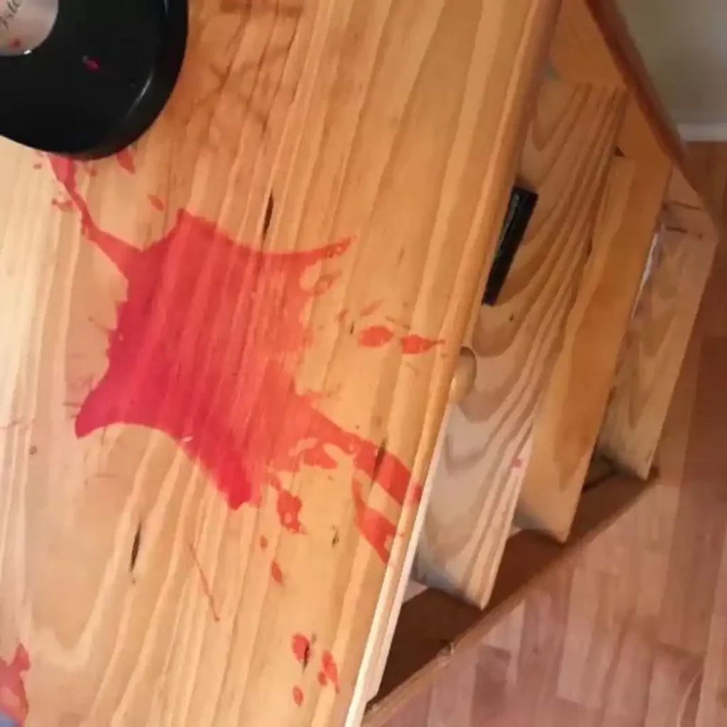 wax stains on a table