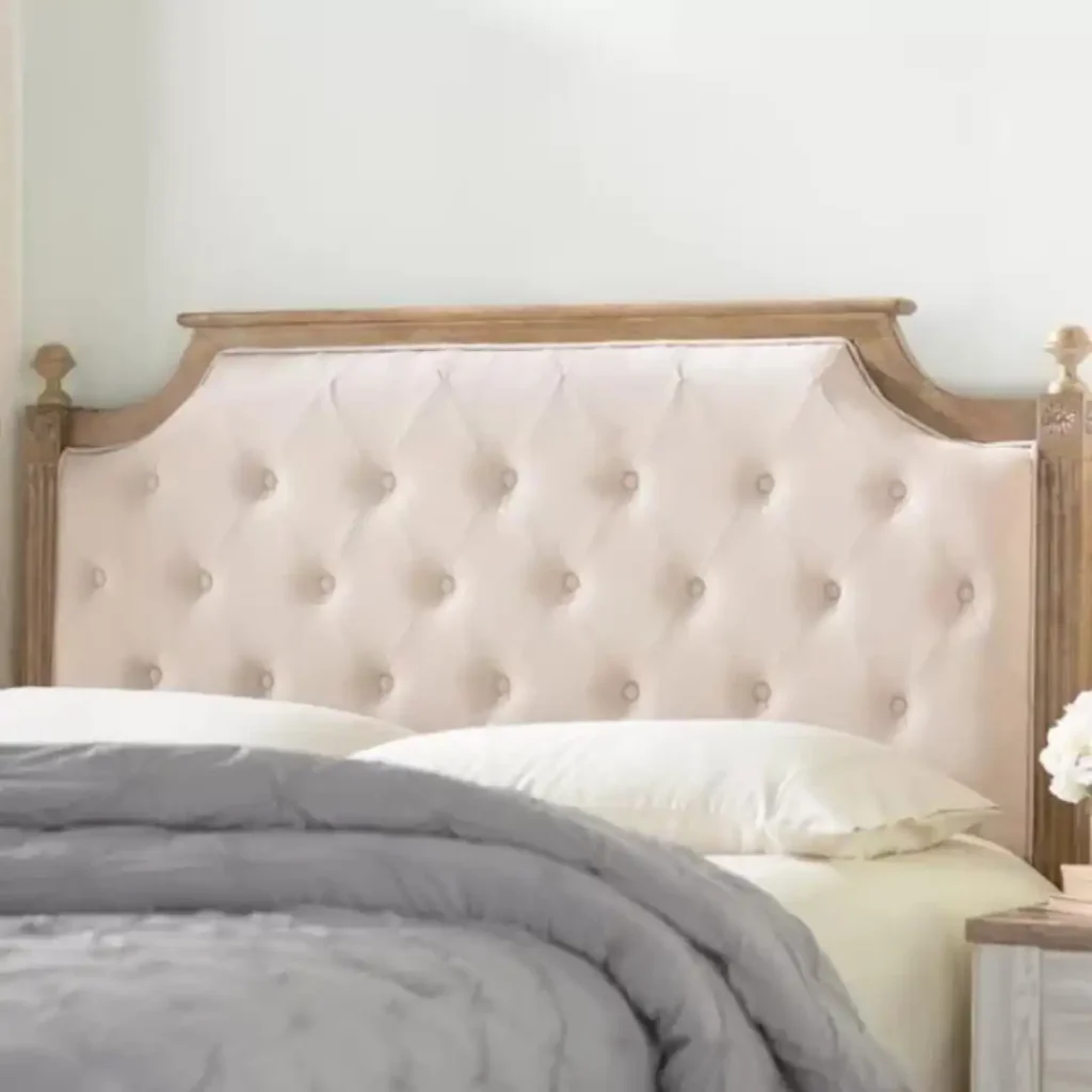 wood framed headboard