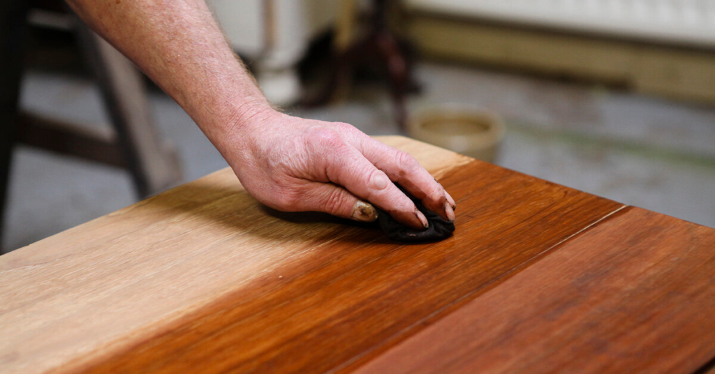 applying furniture polish