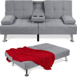 lilen upholstered modern convertible folding futon sofa bed