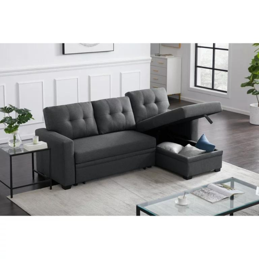 devion furniture contemporary reversible sectional sleeper sofa