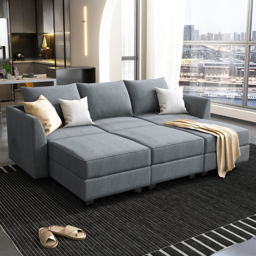 HONBAY modern modular sectional sofa sleeper couch