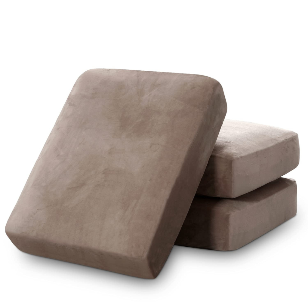 PrinceDeco velvet stretch couch cushion covers