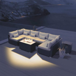 dineli sectional sofa with propane fire pit table product