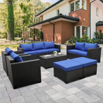 rattanar patio furniture 5 pieces sectional sofa